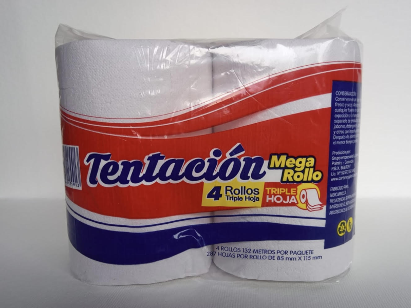Papel Higienico Tentacion 4 Rollos
