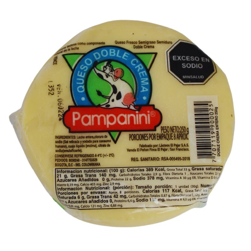 Queso Pampaninni Doble Crema 250 Gr