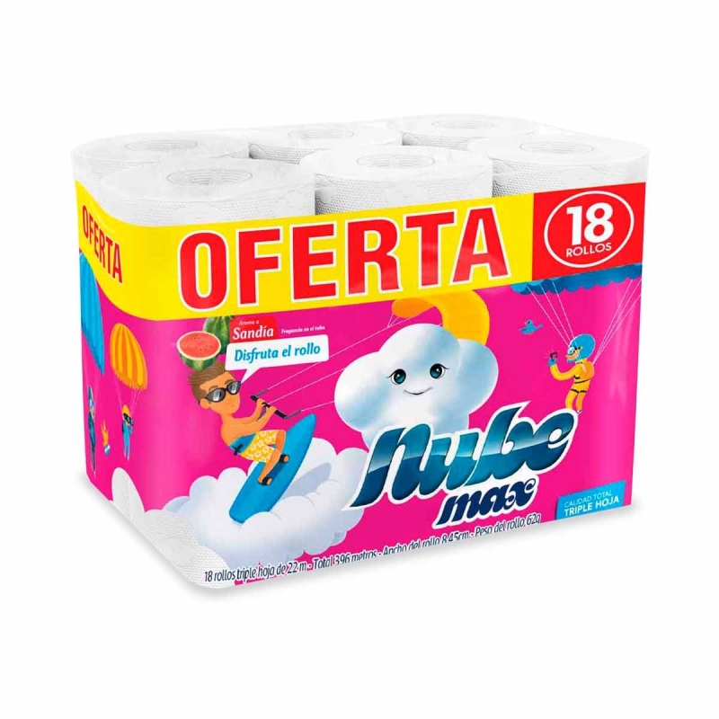 Papel Higienico Nube Blc Max Rollo Th 18undx23mts