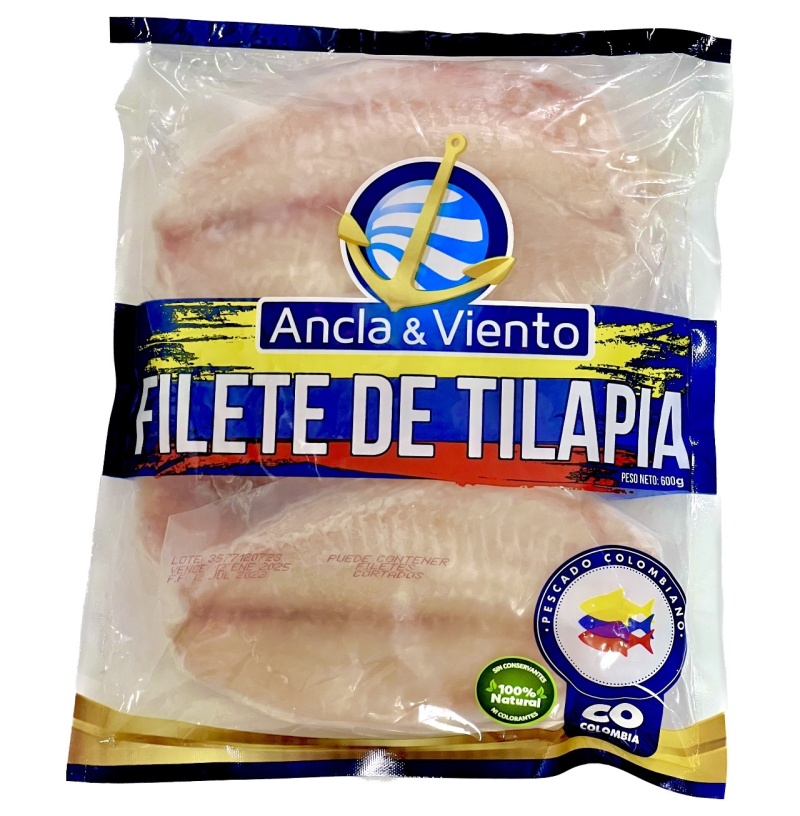 Pescado Ancla Y El Viento Filete De Tilapia Congelada 600 Gr