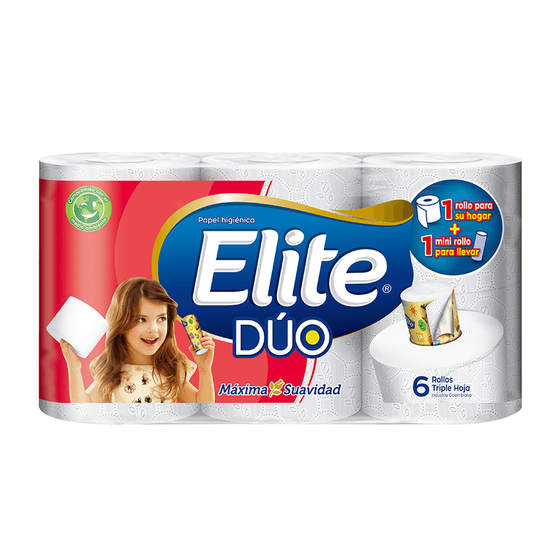 Papel Higienico Elite Duo Triple Hoja 6 Rollos