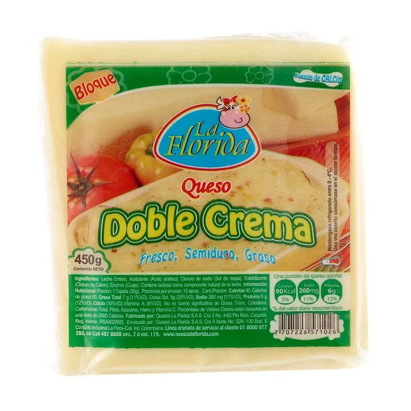 Queso La Florida Doble Crema 450 Gr
