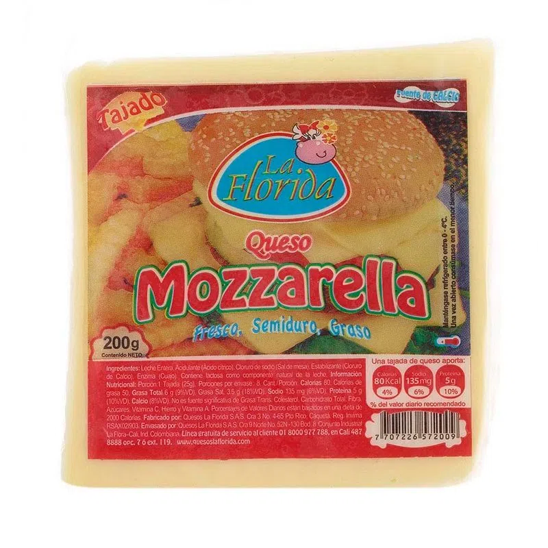 Queso La Florida Mozzarella 200 Gr
