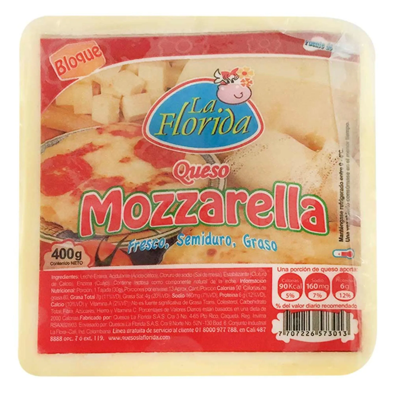 Queso La Florida Mozzarella 400 Gr