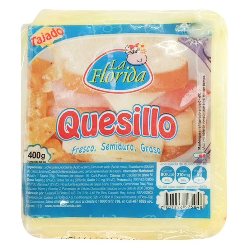 Quesillo La Florida Tajado Gr