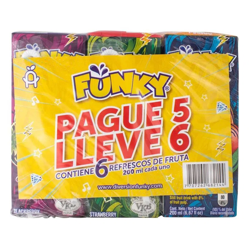Refresco Funky De Fruta 6 Und