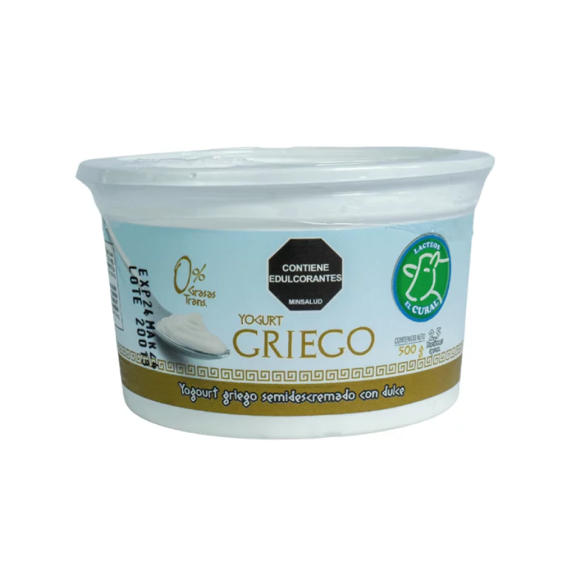 Yogurt Griego Cural Semides Con Dul 500g