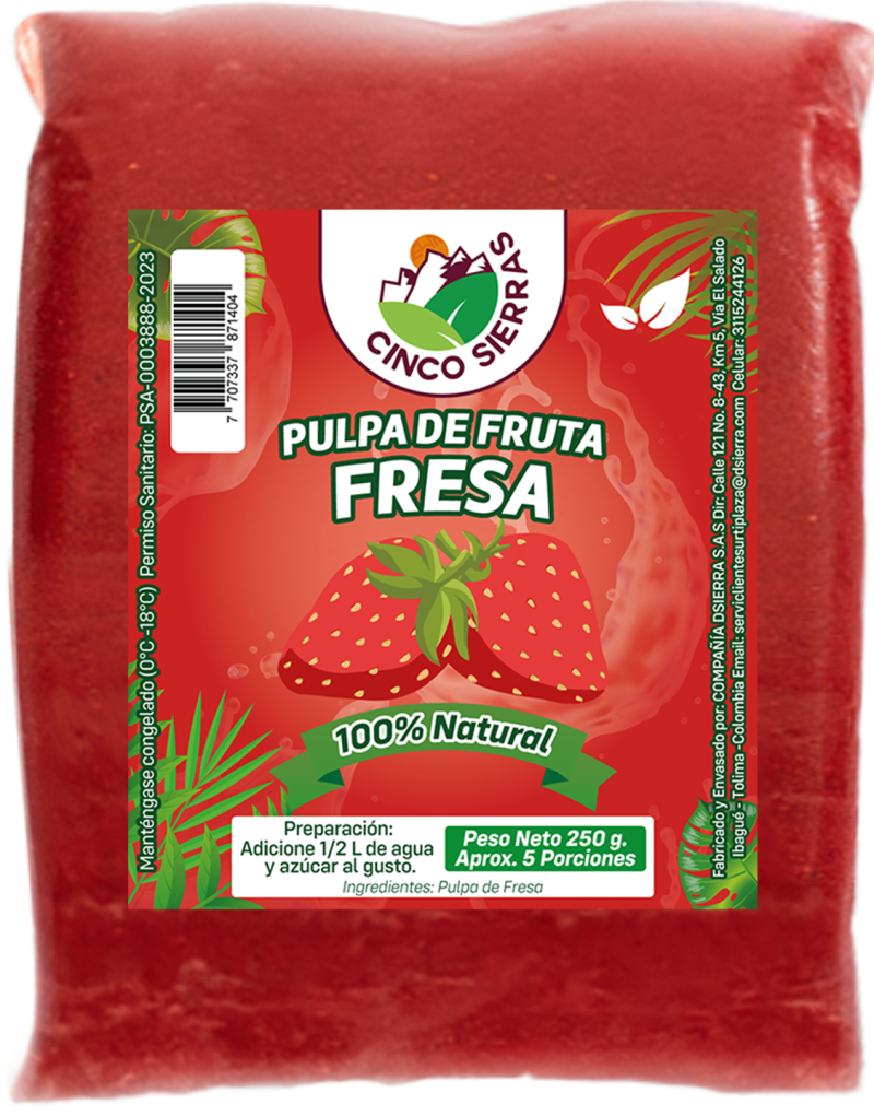 Pulpa De Fresa Por 250 G