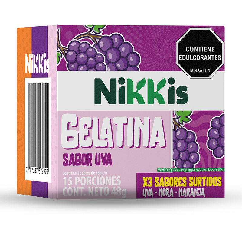 Gelatina Nikkisx3x16gr Uva-mora-nara