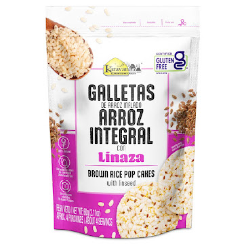 Galleta Arroz Karavansay Intex60g Linaza