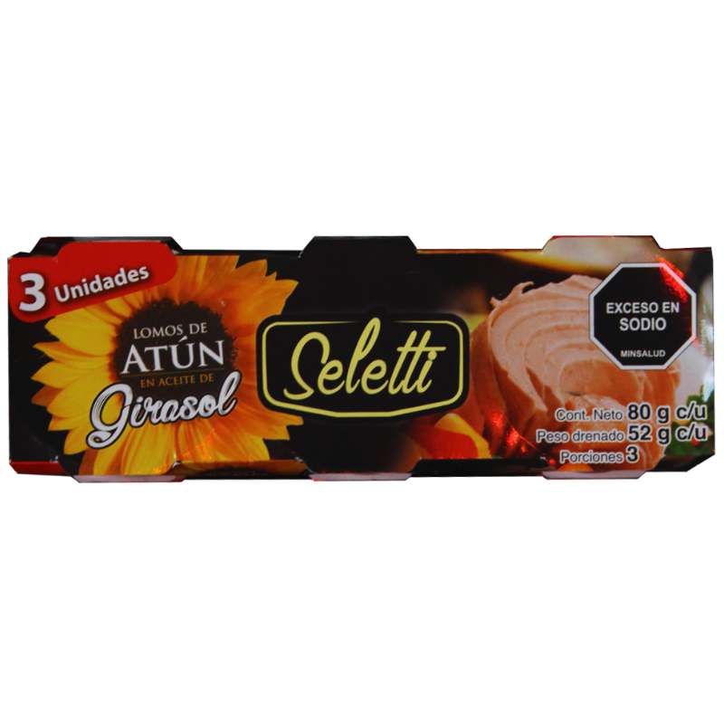 Atun Seletti Lomo Aceite Girasol 3 Und 80 Gr