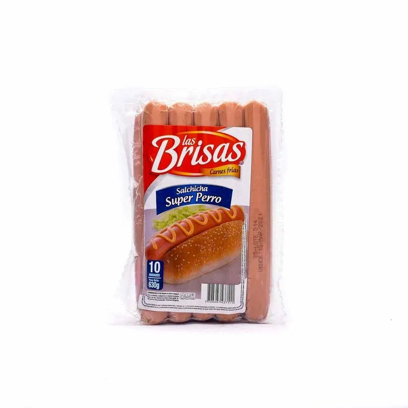 Salchicha Las Brisas Perro Paquete 10 Und 630 Gr