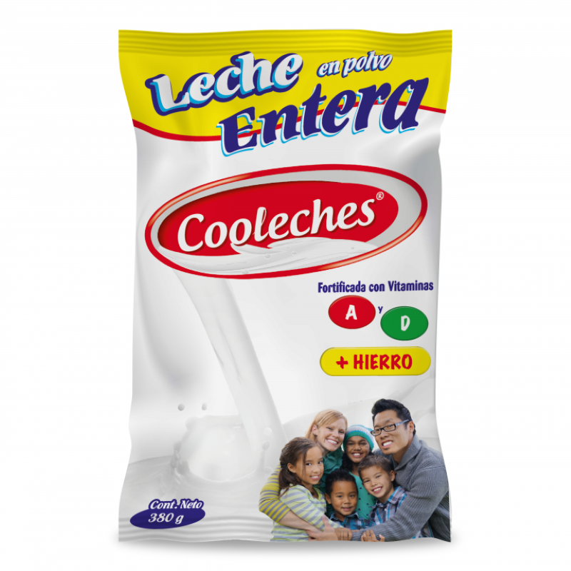 Leche En Polvo Cooleches Entera Con Vitaminas 380 Gr