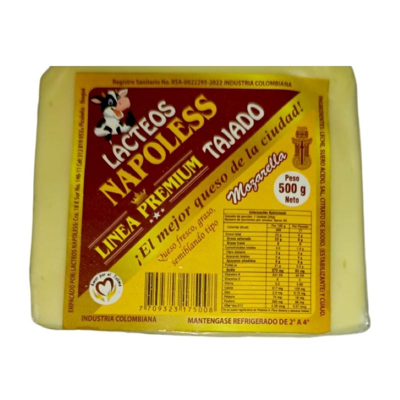 Queso Napoles Tajado 500 Gr