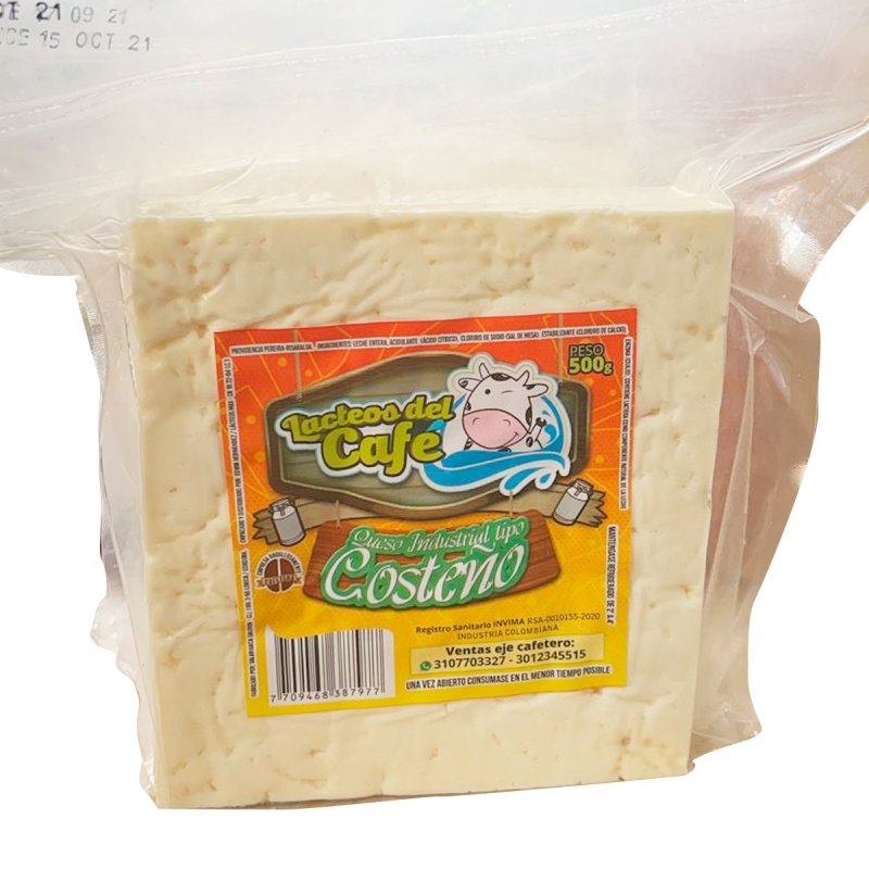 Queso Lacteos Del Cafe Tipo Costeno 500 Gr