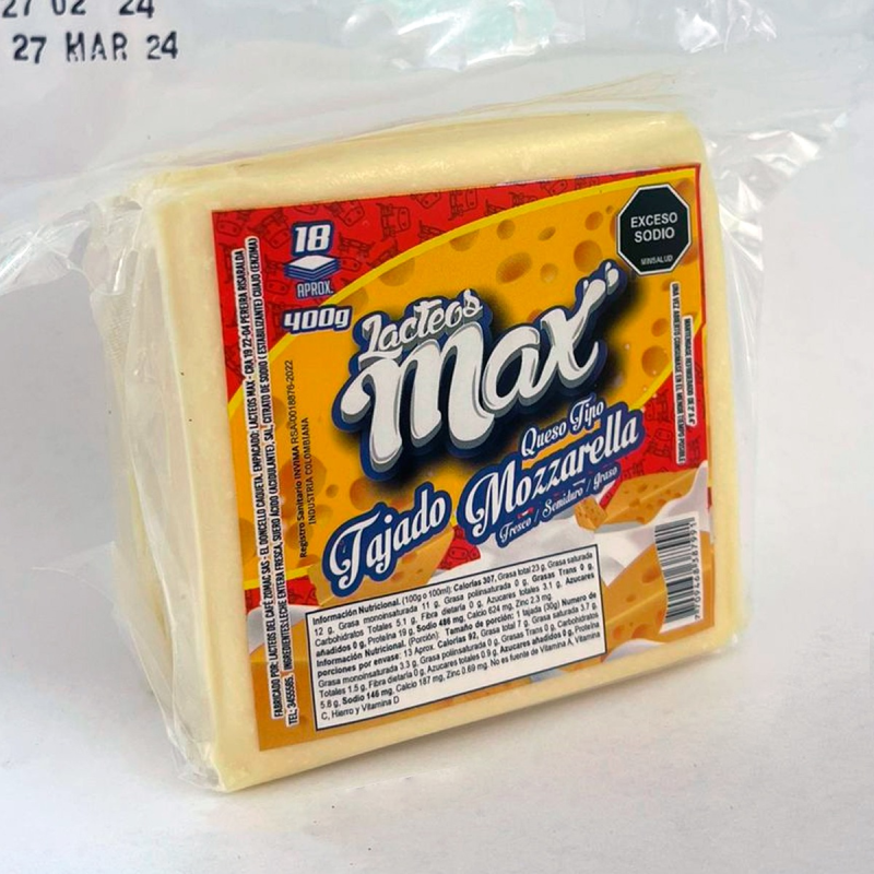 Queso Max Mozzarella Tajado 400 Gr