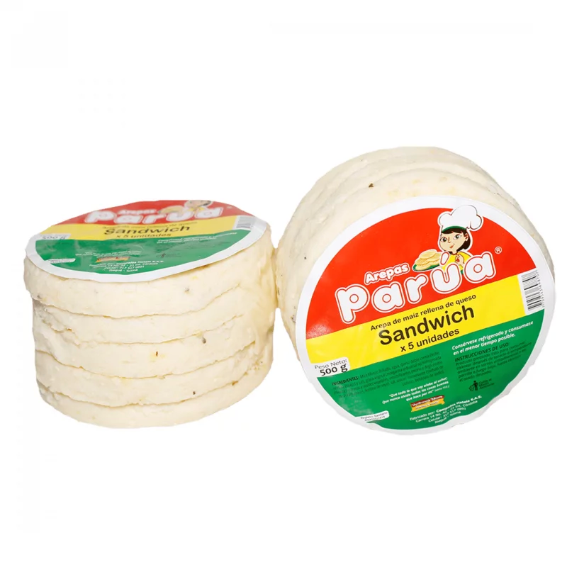 Arepa Parua Campesina Rellena De Queso 5 Und 500 Gr