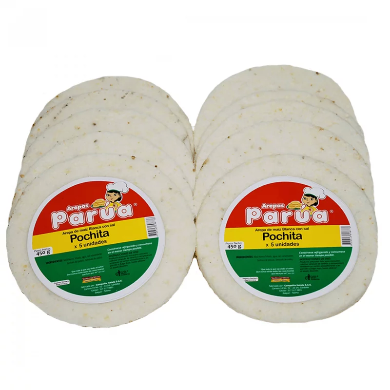 Arepa Parua Blanca Con Sal 5 Und 450 Gr