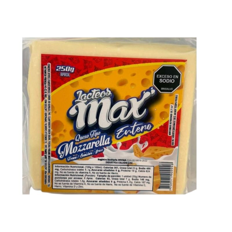 Queso Max Mozzarella Entero 250 Gr