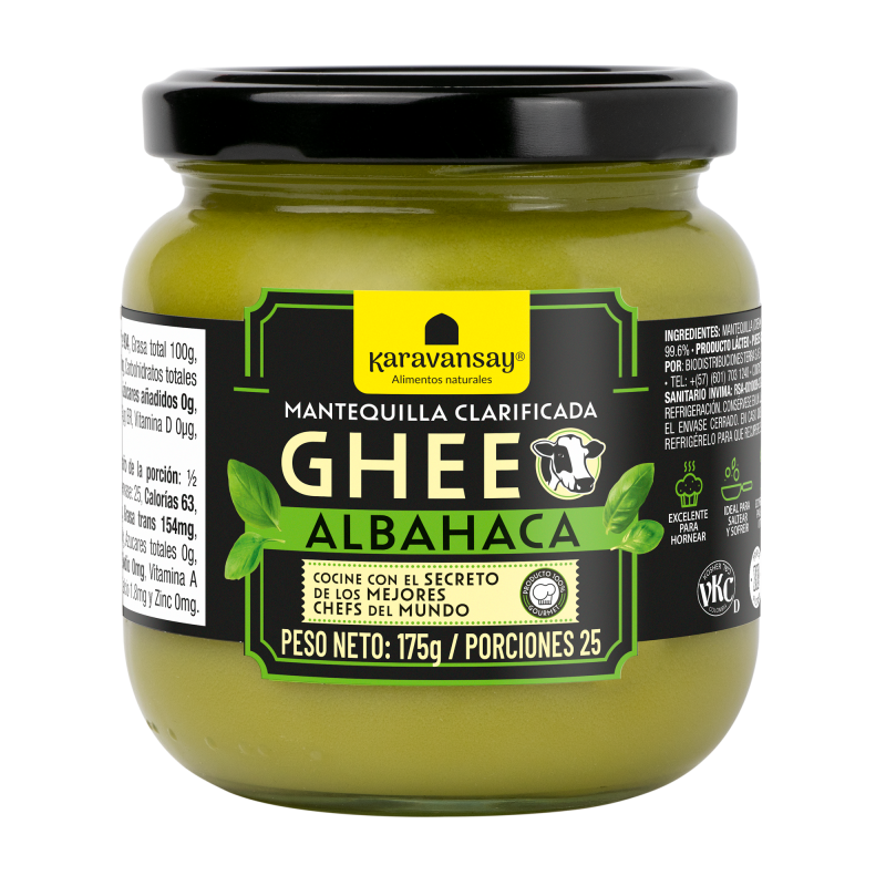 Mantequilla Ghee Albahaca Clarificada Frasco 175 Gr