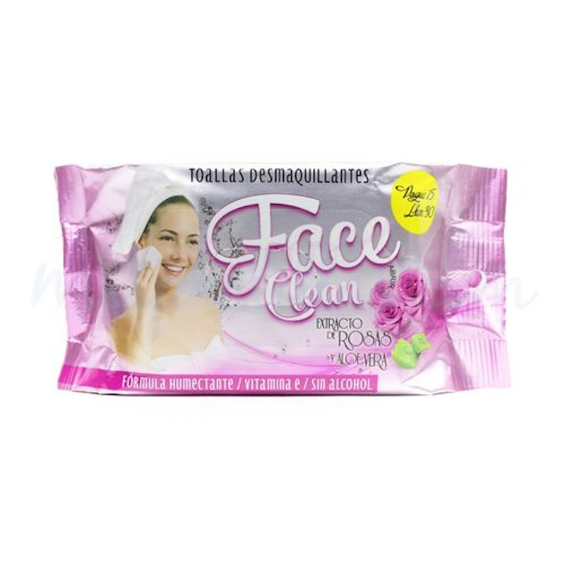 Toalla Humeda Face Clean Desmaquillante Con Rosas 30 Und