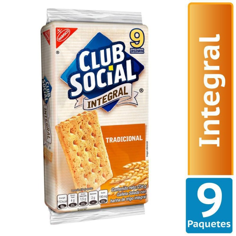 Galletas Club Social Integral 9 Und 234 Gr