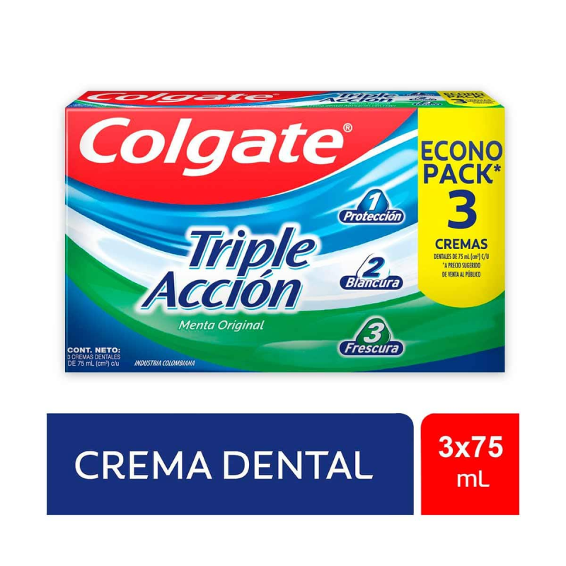 Crema Dental Colgate Triple Accion 3 Und 74 Ml
