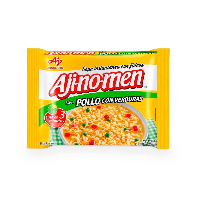 Sopa Instantanea Ajinomen Pollo Verduras Con Fideos 80 Gr