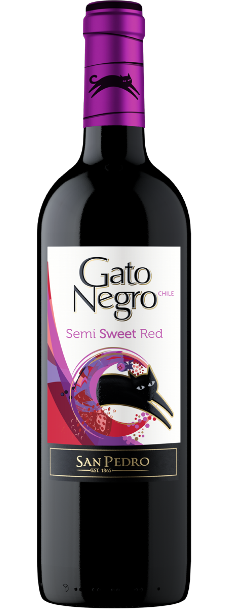 Vino Gato Negro Tinto Semisweet 750 Ml