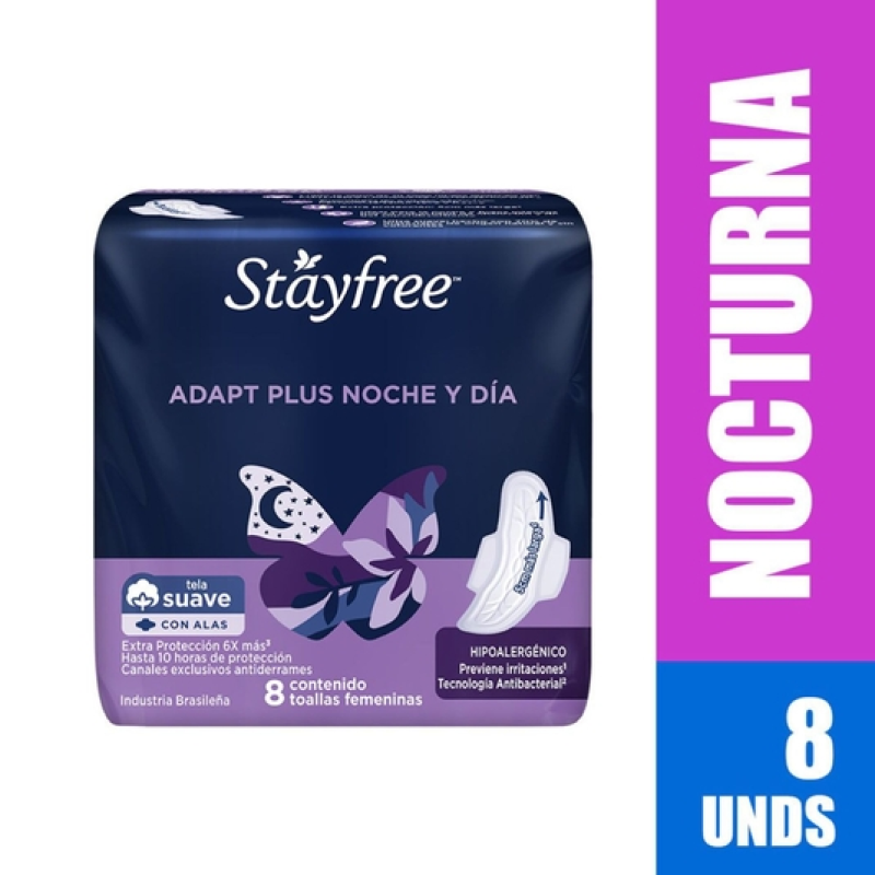 Toalla Higienica Stayfree Nocturna 8 Und