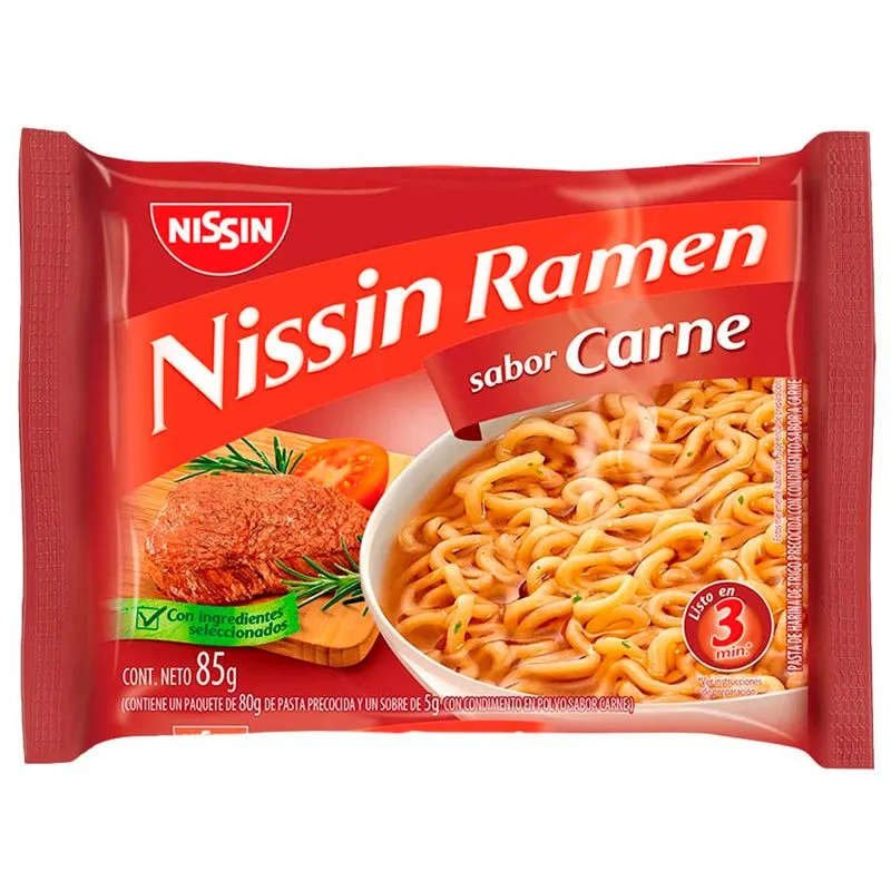Sopa Instantanea Nissin Ramen Carne 85 Gr