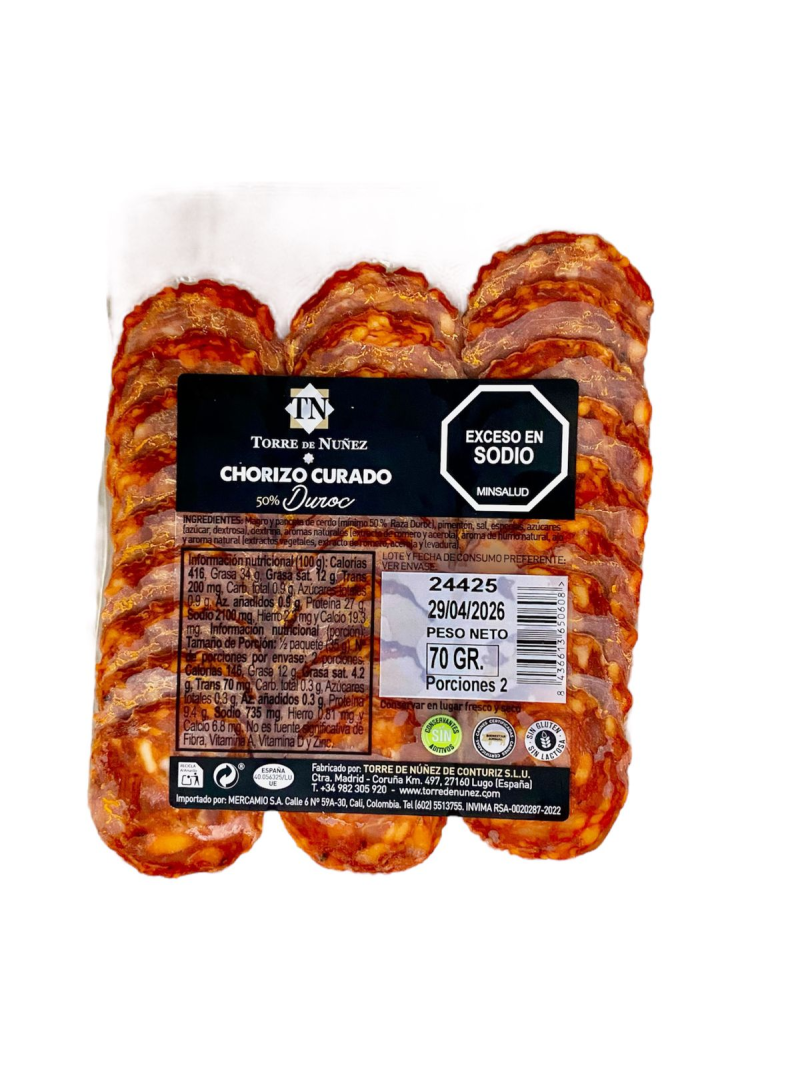Chorizo Curado 50% Durocx70gr