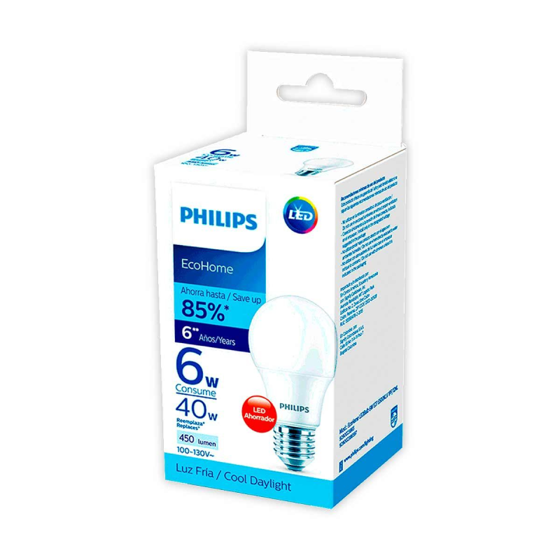 Bombillo Philips Led Eco Home 6 W
