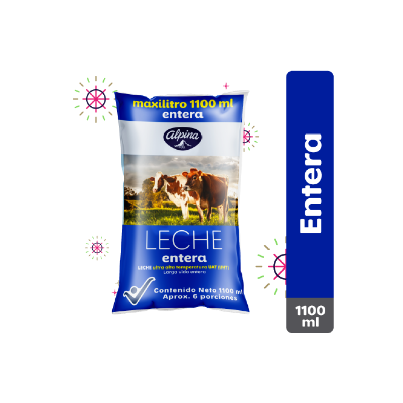 Leche Alpina Entera Bolsa 1100 Ml